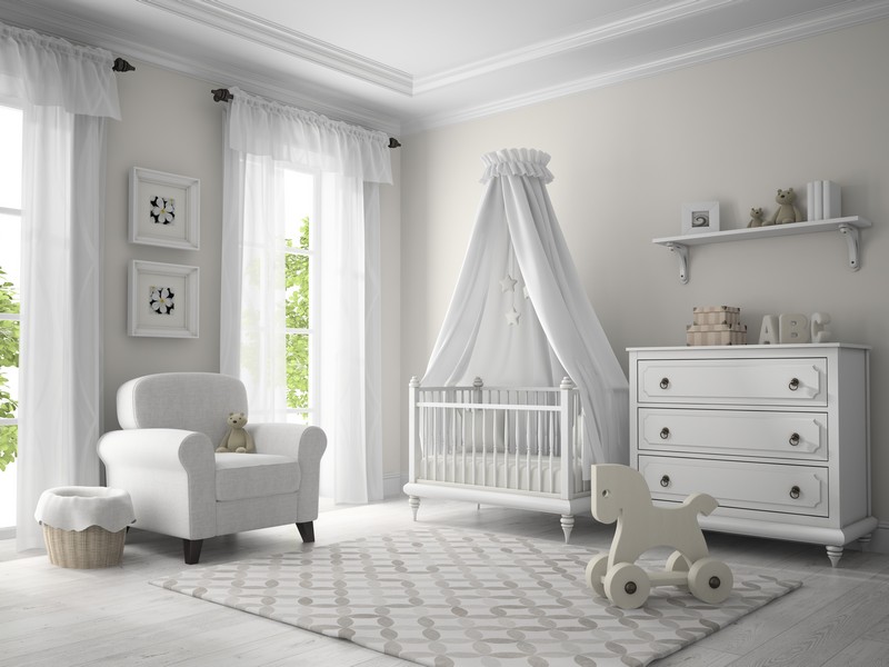 חדר תינוק בלבן